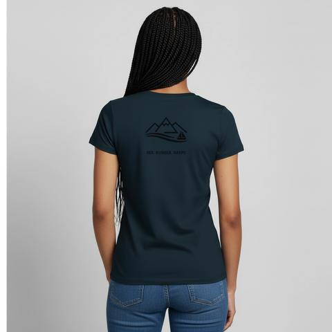 Hungry Collective Lake Days T-Shirt: Frauen - Navy