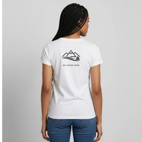 Hungry Collective Lake Days T-Shirt: Frauen - Weiß