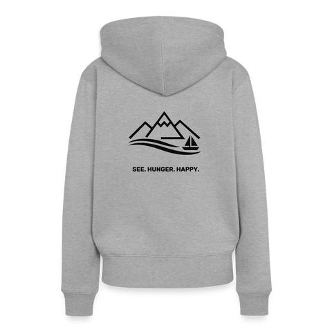 Frauen Premium Hoodie für lange See Tage - Grau meliert