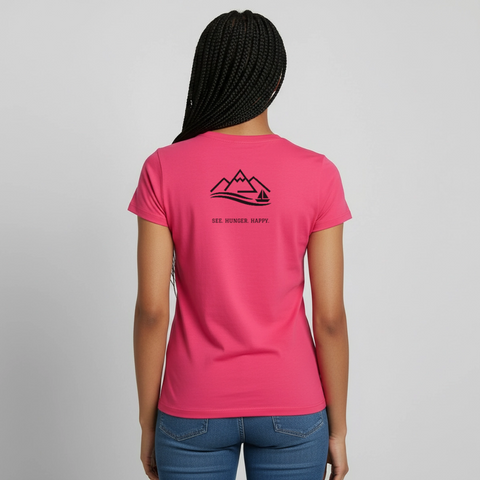 Hungry Collective Lake Days T-Shirt: Frauen - Azalea