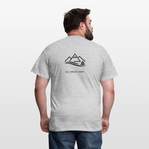 Hungry Collective Lake Days T-Shirt: Männer - Grau meliert