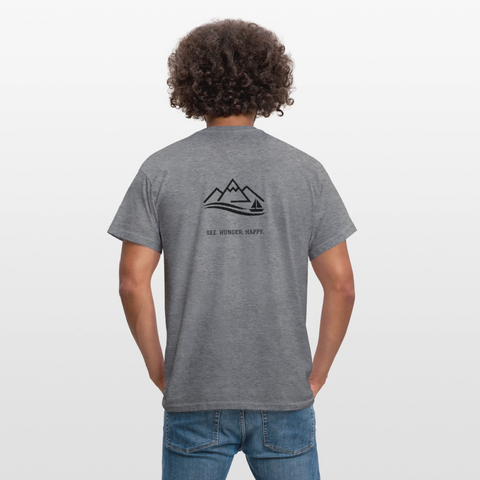 Hungry Collective Lake Days T-Shirt: Männer - Graphit meliert