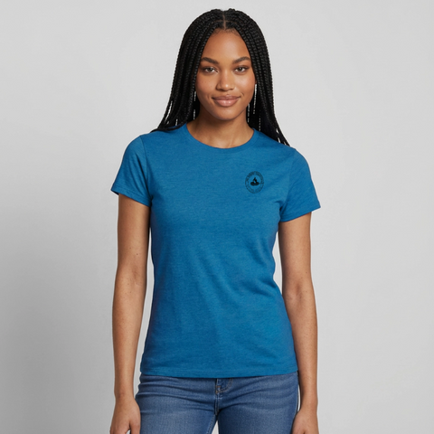 Hungry Collective Lake Days T-Shirt: Frauen - Antikblaues Saphir meliert