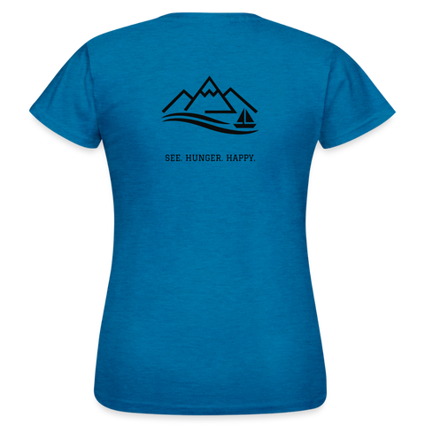 Hungry Collective Lake Days T-Shirt: Frauen - Antikblaues Saphir meliert