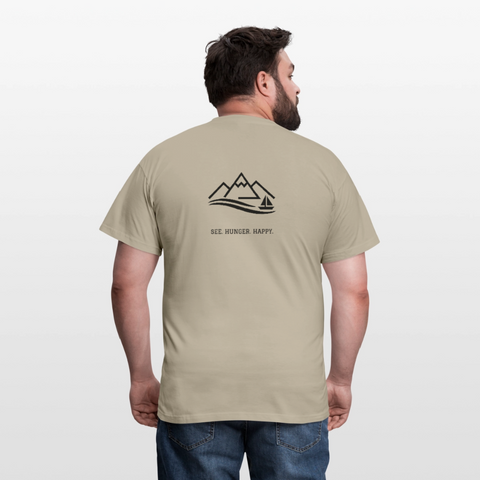 Hungry Collective Lake Days T-Shirt: Männer - Sandbeige