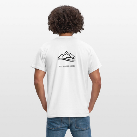 Hungry Collective Lake Days T-Shirt: Männer - Weiß